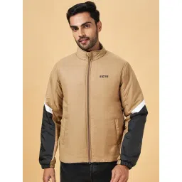 YU by Pantaloons Camel Regular Fit Colour Block Jacket-image-5