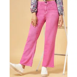 yu by pantaloons Clean Pink Cotton Mid Rise Jeans-picture-29