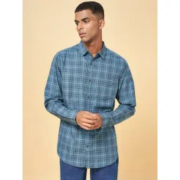 YU by Pantaloons Dark Grey Cotton Slim Fit Checks Shirt-picture-47