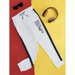 YU by Pantaloons Ecru Melange Printed Cotton Regular Fit Trackpants-picture-27