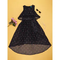 YU by Pantaloons Girls Floral Print Fit & Flare Dress-picture-12