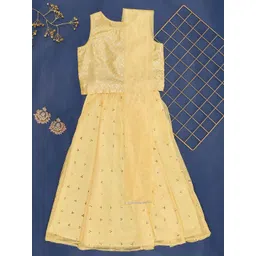 YU by Pantaloons Girls Printed Ready to Wear Lehenga & Blouse With Dupatta-picture-36