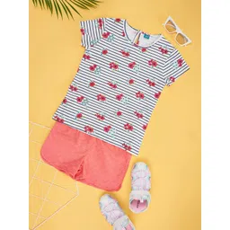 YU by Pantaloons Girls Printed T-shirt With Shorts-picture-58