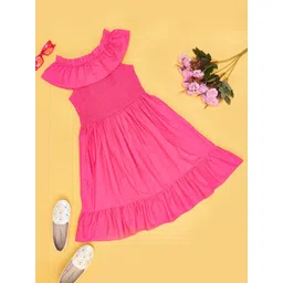 YU by Pantaloons Girls Smocked Cotton Fit & Flare Dress-picture-38