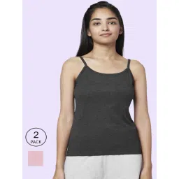 YU by Pantaloons Grey & Pink Cotton Camisoles - Pack Of 2-picture-19