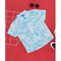 YU by Pantaloons Half Sleeves Tie Dye Shirt - Light Blue-picture-14