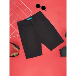 YU by Pantaloons Kids Black Cotton Regular Fit Shorts-picture-10