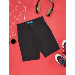 YU by Pantaloons Kids Black Cotton Regular Fit Shorts-picture-19