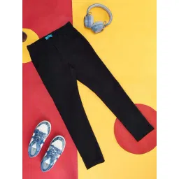 YU by Pantaloons Kids Black Cotton Slim Fit Trousers-picture-21