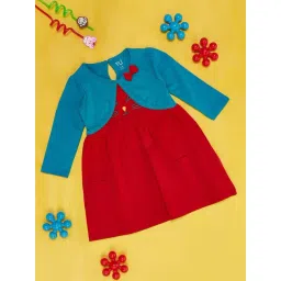 YU by Pantaloons Kids Blue & Red Cotton Cut N Sew Full Sleeves Dress-picture-13