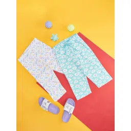 YU by Pantaloons Kids Blue & White Cotton Printed Pajamas (Pack of 2)-picture-11