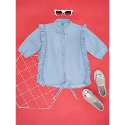 YU by Pantaloons Kids Blue Cotton Regular Fit Top-picture-42