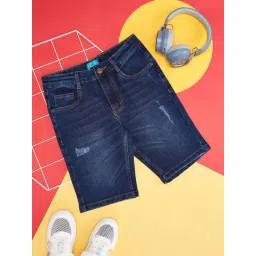 YU by Pantaloons Kids Blue Distressed Shorts-picture-43