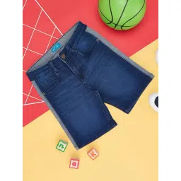 YU by Pantaloons Kids Blue Regular Fit Shorts-picture-34