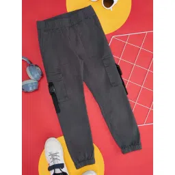 YU by Pantaloons Kids Charcoal Black Regular Fit Joggers-picture-43