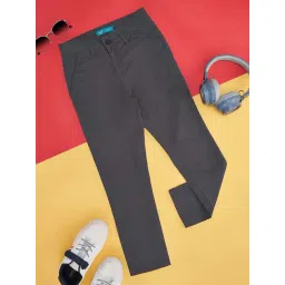 YU by Pantaloons Kids Charcoal Black Regular Fit Trousers-picture-41