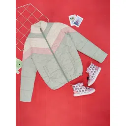 YU by Pantaloons Kids Green Color Block Pattern Jacket-picture-45