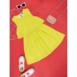 YU by Pantaloons Kids Green Self Pattern Dress-picture-16