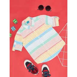 YU by Pantaloons Kids Multicolor Cotton Striped Full Sleeves Shirt-picture-17