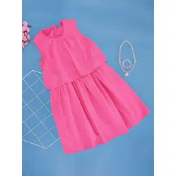 YU by Pantaloons Kids Pink Self Pattern Dress-picture-35