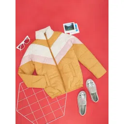 YU by Pantaloons Kids Yellow Color Block Pattern Jacket-picture-44