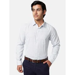 YU by Pantaloons Men White Slim Fit Printed Formal Shirt-picture-21