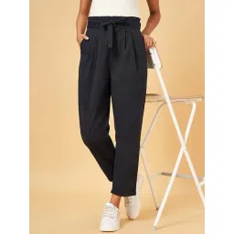 YU by Pantaloons Navy Mid Rise Pants-picture-36