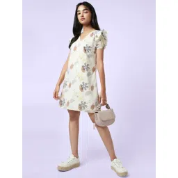 YU by Pantaloons Off-White Printed Shift Dress-picture-31