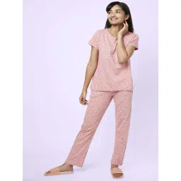 YU by Pantaloons Pink Cotton Printed Top Pyjama Set-picture-25