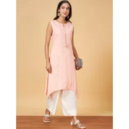 YU by Pantaloons Pink Embroidered High Low Kurta-picture-25