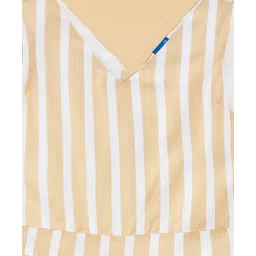 YU by Pantaloons Rayon Sleeveless Striped Jumpsuit - Beige image 3