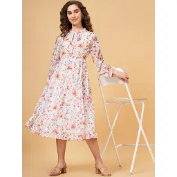 YU by Pantaloons White Floral Print A-Line Dress-picture-15