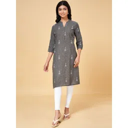 YU by Pantaloons Women Geometric Woven Design Kurta-picture-32