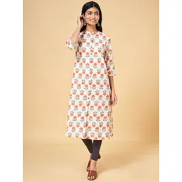 YU by Pantaloons Women Off White Floral Printed Kurta-picture-37