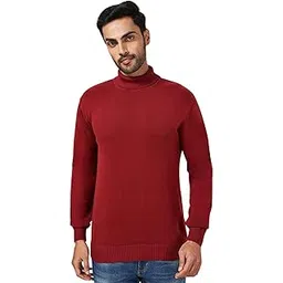 yu by Pantaloons Men's Cotton Blend Classic Sweater (110143279009_Maroon-picture-16