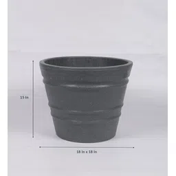 yuccabe italia Grey Polymer Round Shaped Smal Planter image 2