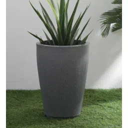 yuccabe italia Grey Polymer Round Shaped Large Planter-picture-11
