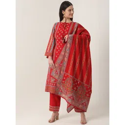 Yufta Women Ethnic Motifs Printed Regular Kurta with Trousers & With Dupatta-picture-19