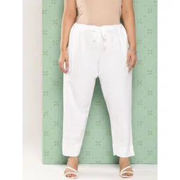 Yufta Women Plus Size Norma Slim Fit Pure Cotton Ethnic Trousers-image-26