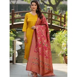YUGAVEERAA Ethnic Motifs Woven Design Dupatta-picture-24