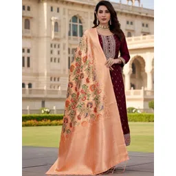 YUGAVEERAA Ethnic Motifs Woven Design Dupatta-picture-29