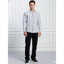 YUGAVEERAA Men Comfort Checked Casual Shirt-picture-31