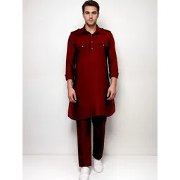 Yugnik Men Regular Pure Cotton Kurta with Pyjamas-picture-41