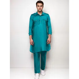 Yugnik Men Regular Pure Cotton Kurta with Trousers-picture-10
