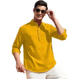yugnik Men Solid Cotton Blend Straight Kurta-picture-12