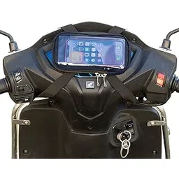 Yumin Polyester Handlebar Mobile Holder for Scooty Scooter Phone Pouch Bag for Activa Jupiter Ntorq Access Ather Ola-S1 Pleasure Waterproof 7.5 inches Phone Support (Blue)-picture-16