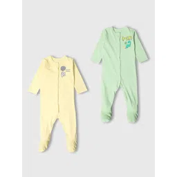 YUV Infants Kids Pack Of 2 Printed Pure Cotton Sleepsuit-picture-24