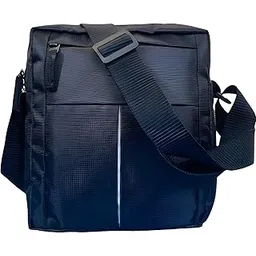 YUVI HUB Messenger Business Waterproof Crossbody Sling Bag for Men & Women | Tablet Compatible Polyester Shoulder Side Bag with Adjustable Strap & Four-Pockets for Travel, Office & Daily Use (BLACK)-picture-20