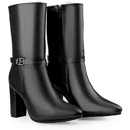 yuvrato baxi Elegant Women's Mid-Calf Office, Winter Outings, and All Occasion Wear Boots with 9 CM Block Heel-picture-19
