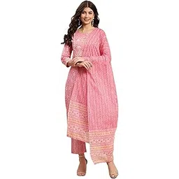yuvvik Women's Pink Embroidered Kurta Pant and Dupatta Set-picture-40